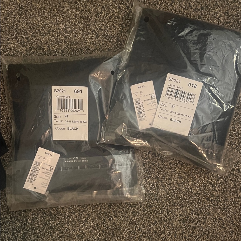 The Children's Place Classic Black Tees, Set of 2, 4T & 5T available - Picture 4 of 4